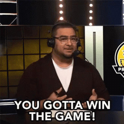Man In Headphones And Glasses Saying You Gotta Win The Game GIF