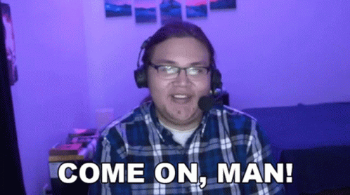 Man In Headphones And Glasses Says Come On Man GIF