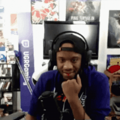 Man In Headphones And Hat At UCR Gaming Sign GIF