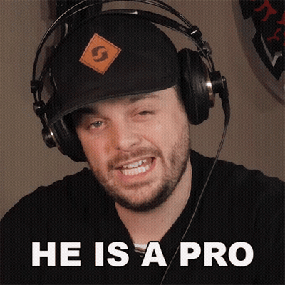 Man In Headphones And Hat Saying He Is A Pro GIF