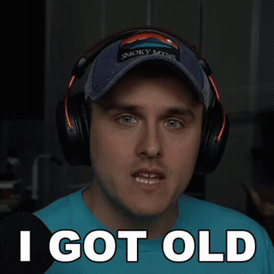 Man In Headphones And Hat Saying I Got Old GIF