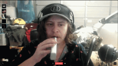 Man In Headphones And Hat With J GIF