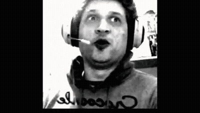 Man In Headphones And Microphone Making Funny Face GIF