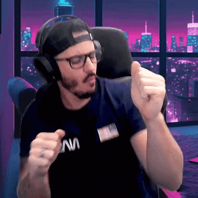 Man In Headphones And NASA Shirt GIF