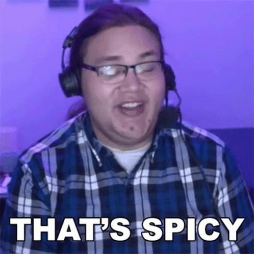 Man In Headphones And Plaid Shirt Saying That's Spicy GIF