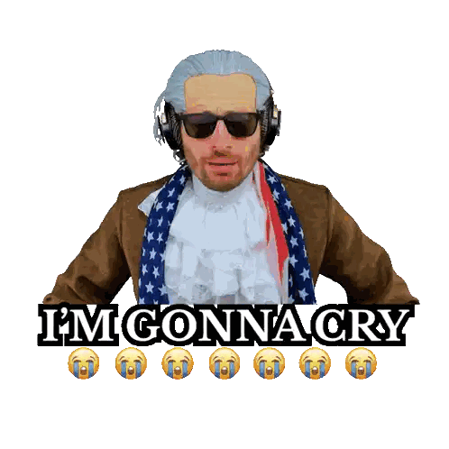 Man In Headphones And Scarf Saying I'm Gonna Cry Sticker