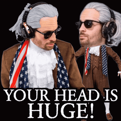 Man In Headphones And Scarf Saying Your Head Is Huge GIF