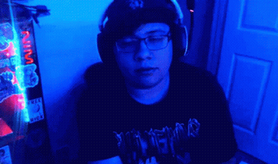 Man In Headphones And Slayer T-Shirt GIF
