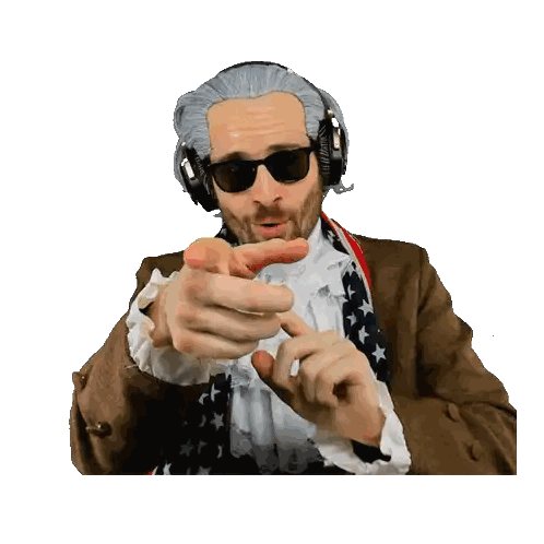 Man In Headphones And Sunglasses Pointing Finger Sticker