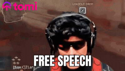 Man In Headphones And Sunglasses Saying Free Speech GIF