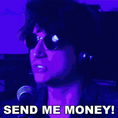 Man In Headphones And Sunglasses Saying Send Me Money GIF