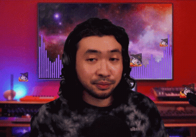 Man In Headphones And Tie Dye Twitch Shirt GIF