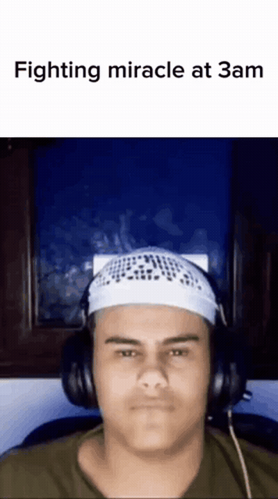 Man In Headphones And White Headband Fighting Miracle At 3Am GIF