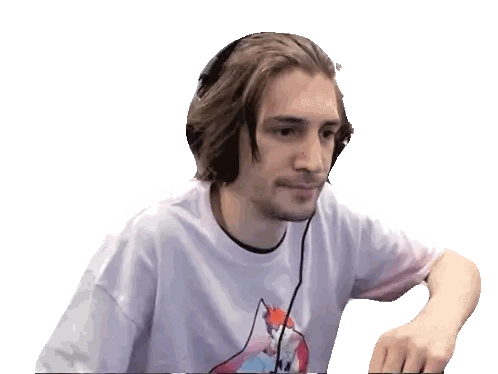 Man In Headphones And White T-Shirt Sticker