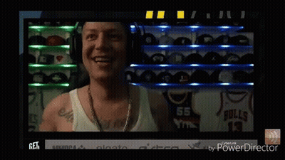 Man In Headphones And White Tank Top On Screen Saying Get GIF