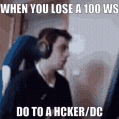 Man In Headphones At Computer Losing 100 WS GIF