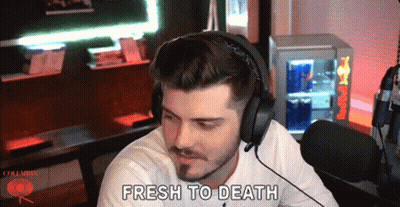 Man In Headphones At Microphone Says Fresh To Death GIF
