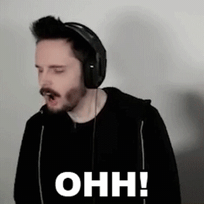 Man In Headphones Funny Face Ohh! GIF