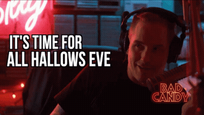 Man In Headphones It's Time For All Hallows Eve GIF