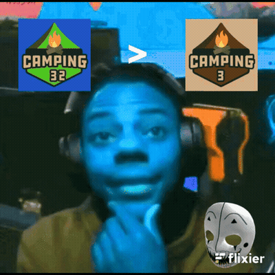 Man In Headphones Looking At Camping 3 Screen GIF
