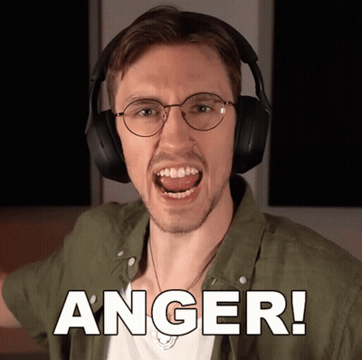 Man In Headphones Making Funny Face Anger GIF
