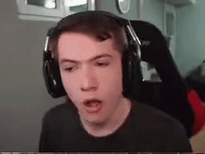 Man in Headphones Making Funny Face