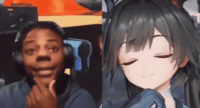 Man In Headphones Next To Girl With Eyes Closed GIF