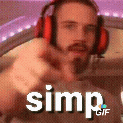 Man In Headphones Pointing At Camera Saying Simp GIF