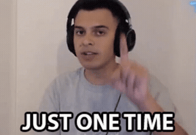 Man In Headphones Pointing Saying Just One Time GIF