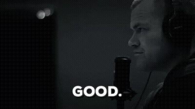 Man In Headphones Saying Good At Microphone GIF
