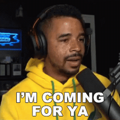Man in Headphones Saying I'm Coming For Ya