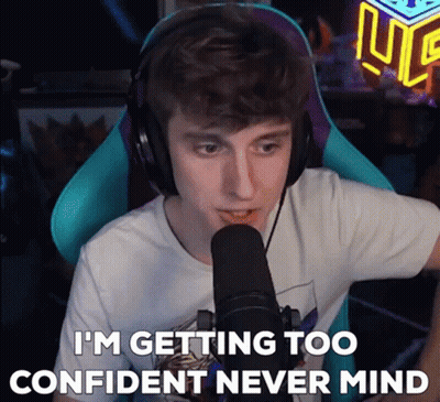 Man In Headphones Saying I'm Getting Too Confident Never Mind GIF