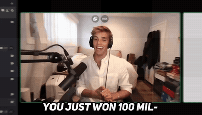 Man In Headphones Saying You Just Won 100 Mil GIF