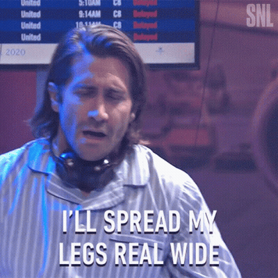 Man In Headphones Says I'll Spread My Legs Real Wide GIF