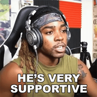 Man In Headphones Says Very Supportive GIF