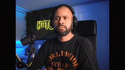 Man In Headphones Shirt Saying Worldwide 5 Years GIF