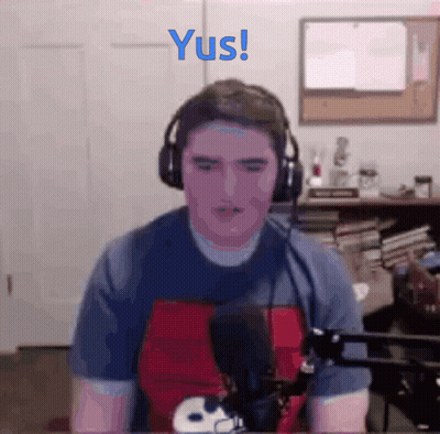 Man In Headphones Sitting At Microphone With Yus GIF