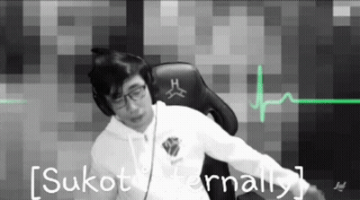 Man In Headphones Sitting In Chair Before Heartbeat Monitor GIF