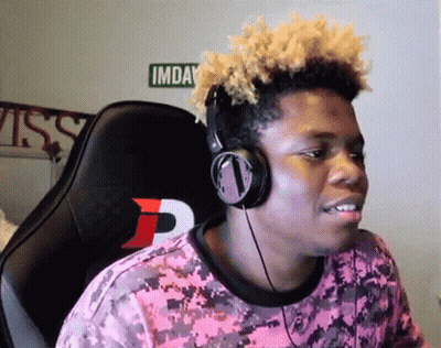 Man In Headphones Sitting In Chair With Imday Sign GIF