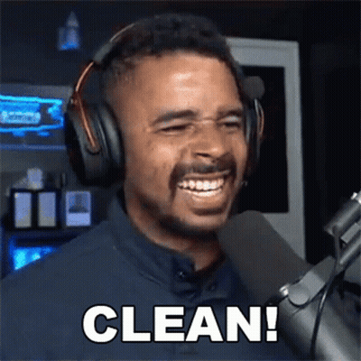 Man In Headphones Smiling At Microphone Saying Clean GIF