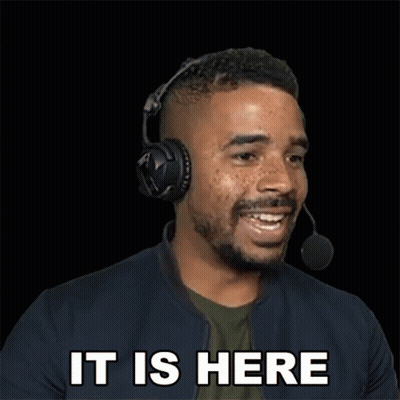Man In Headphones Smiling Saying It Is Here GIF