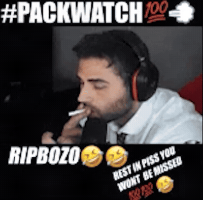 Man In Headphones Smoking Cigarette Saying Rip Bozo GIF