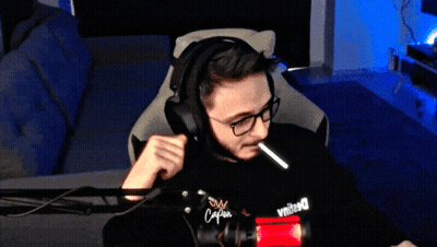 Man In Headphones Smoking Cigarette Vriteq Shirt GIF