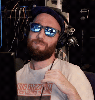 Man In Headphones Sunglasses King Gizzard Shirt GIF