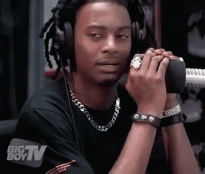Man In Headphones Talking Into Microphone Big Boy TV Logo GIF