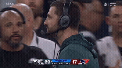 Man In Headphones Watching Eagles Vs Texans GIF
