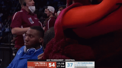 Man In Headphones Watching Virginia Tech Vs North Carolina GIF