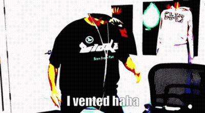 Man In Headphones With I Vented Haha Shirt GIF