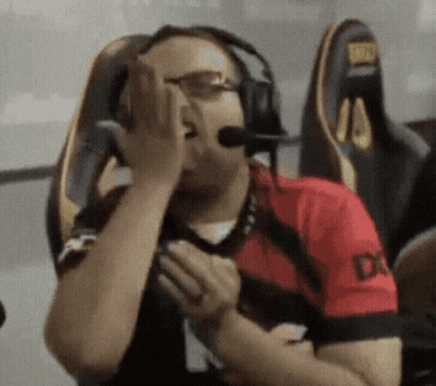 Man In Headset And Red Shirt With Letter D GIF