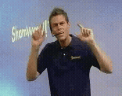 Man In Headset Pointing At Camera Shamwow GIF